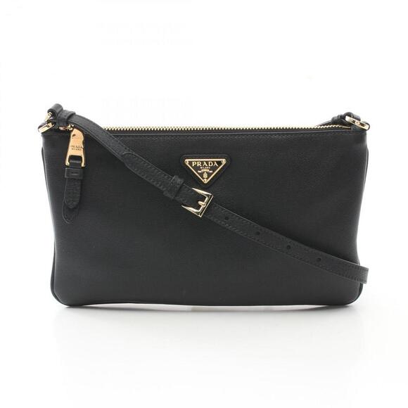 PRADA Black Leather Shoulder Bag - Picture 1 of 8